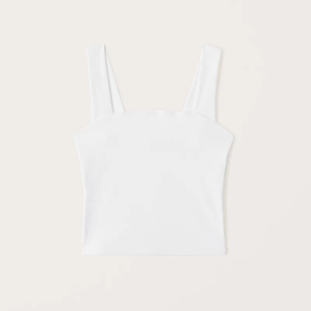 Abercrombie white double-layered seamless squareneck tank abercrombie